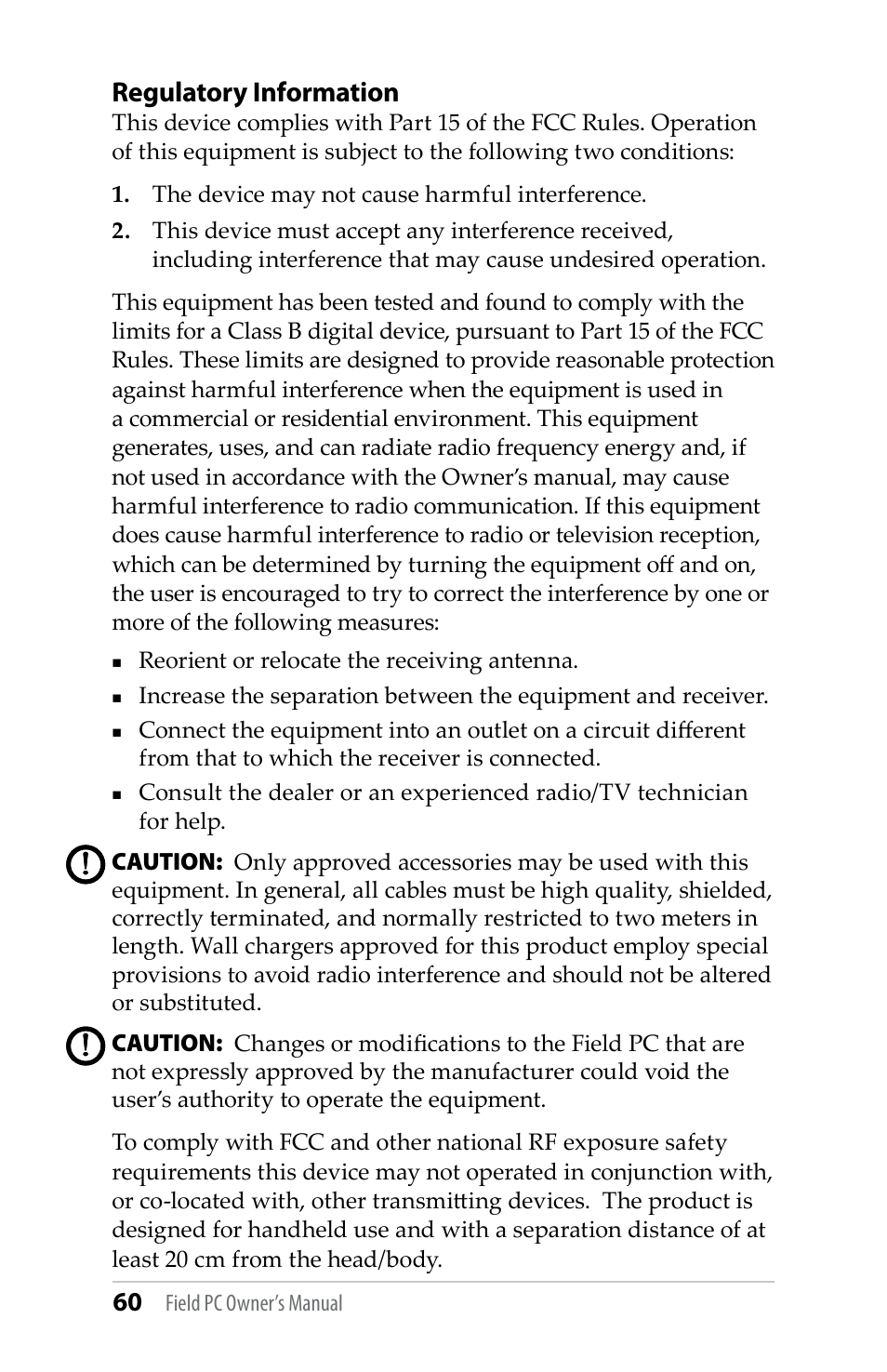 Regulatory information | Juniper Systems TK6000 User Guide User Manual | Page 60 / 70