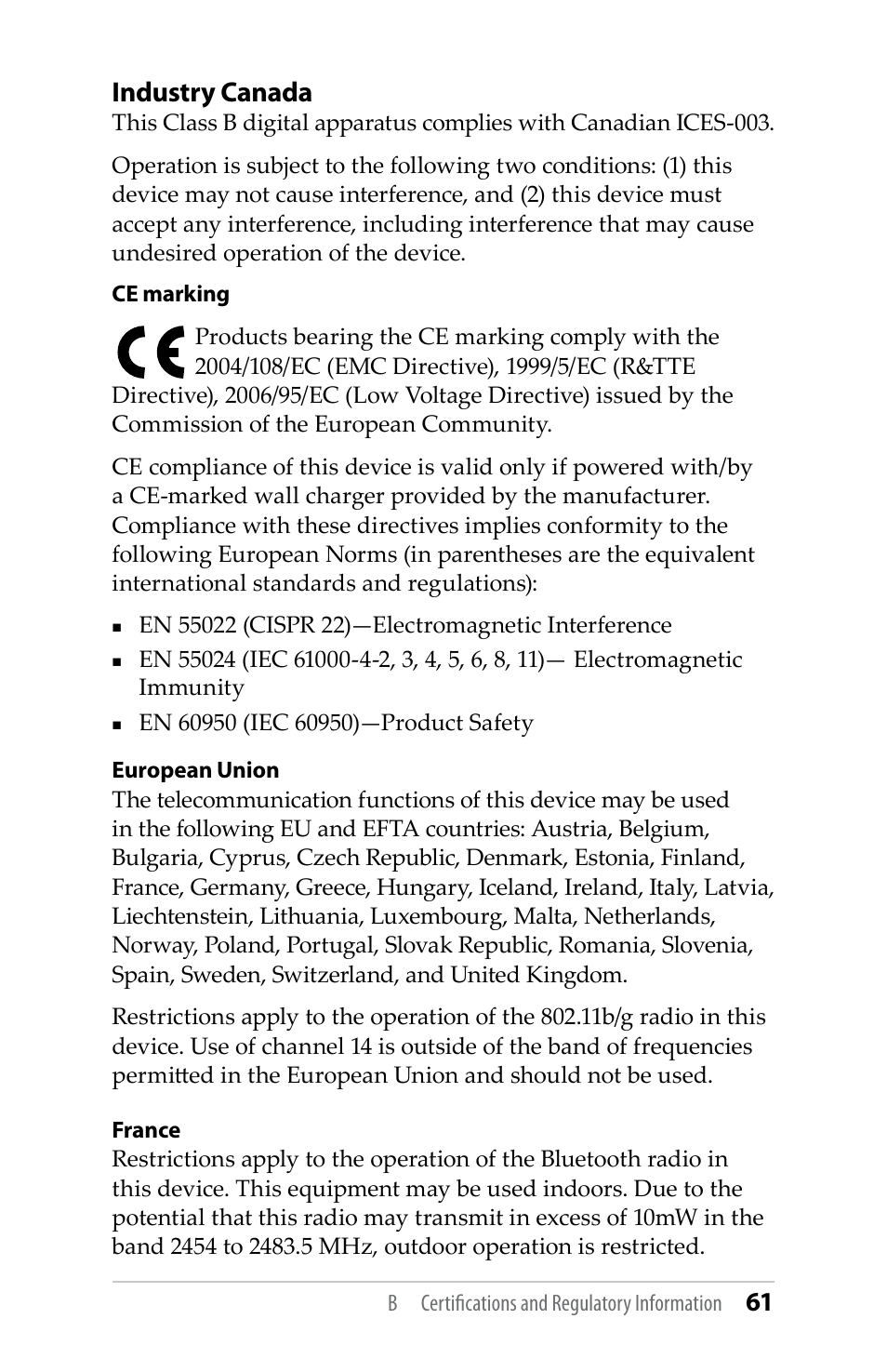 Industry canada | Juniper Systems TK6000 User Guide User Manual | Page 61 / 70