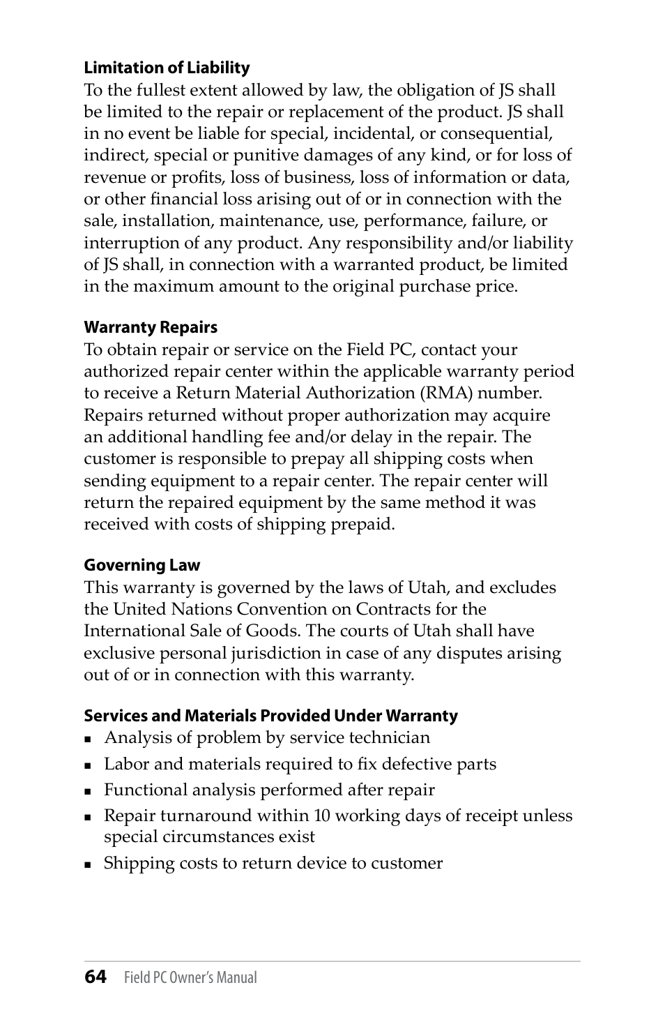 Juniper Systems TK6000 User Guide User Manual | Page 64 / 70