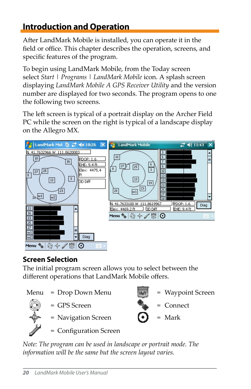 Introduction and operation | Juniper Systems LandMark Mobile User Manual | Page 20 / 82