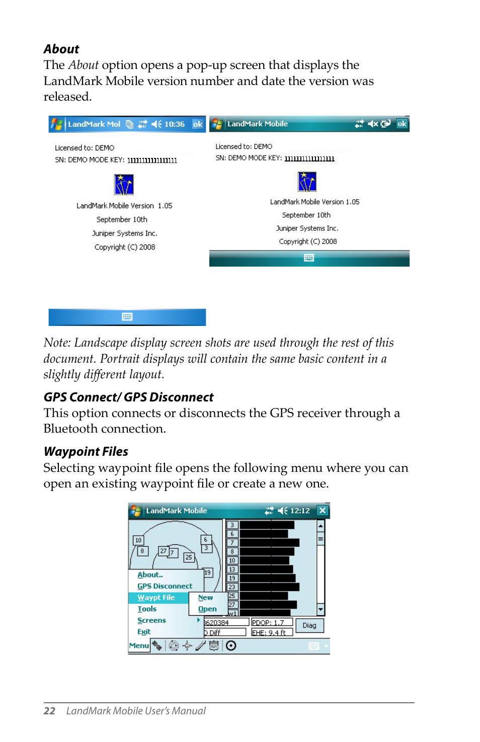 Juniper Systems LandMark Mobile User Manual | Page 22 / 82