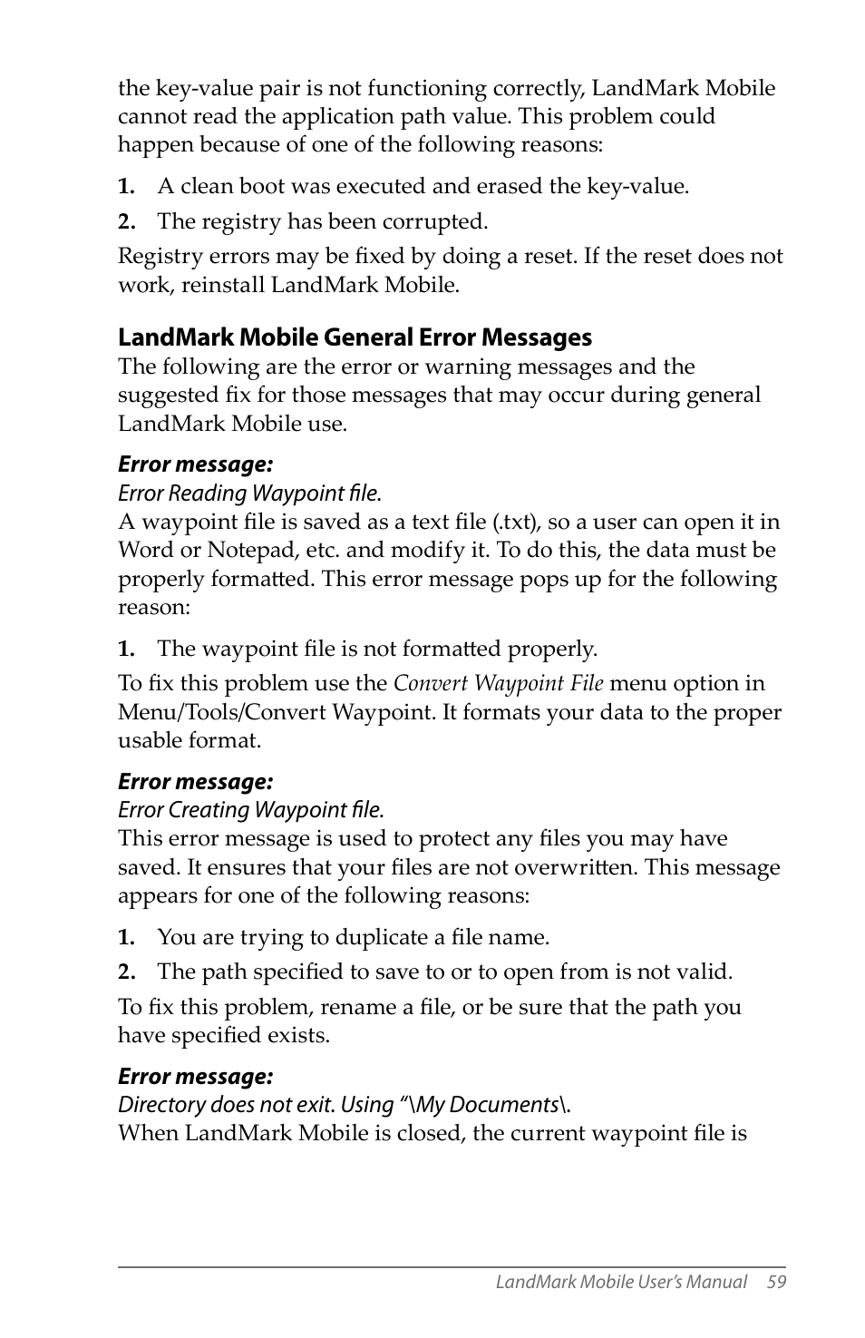 Juniper Systems LandMark Mobile User Manual | Page 59 / 82