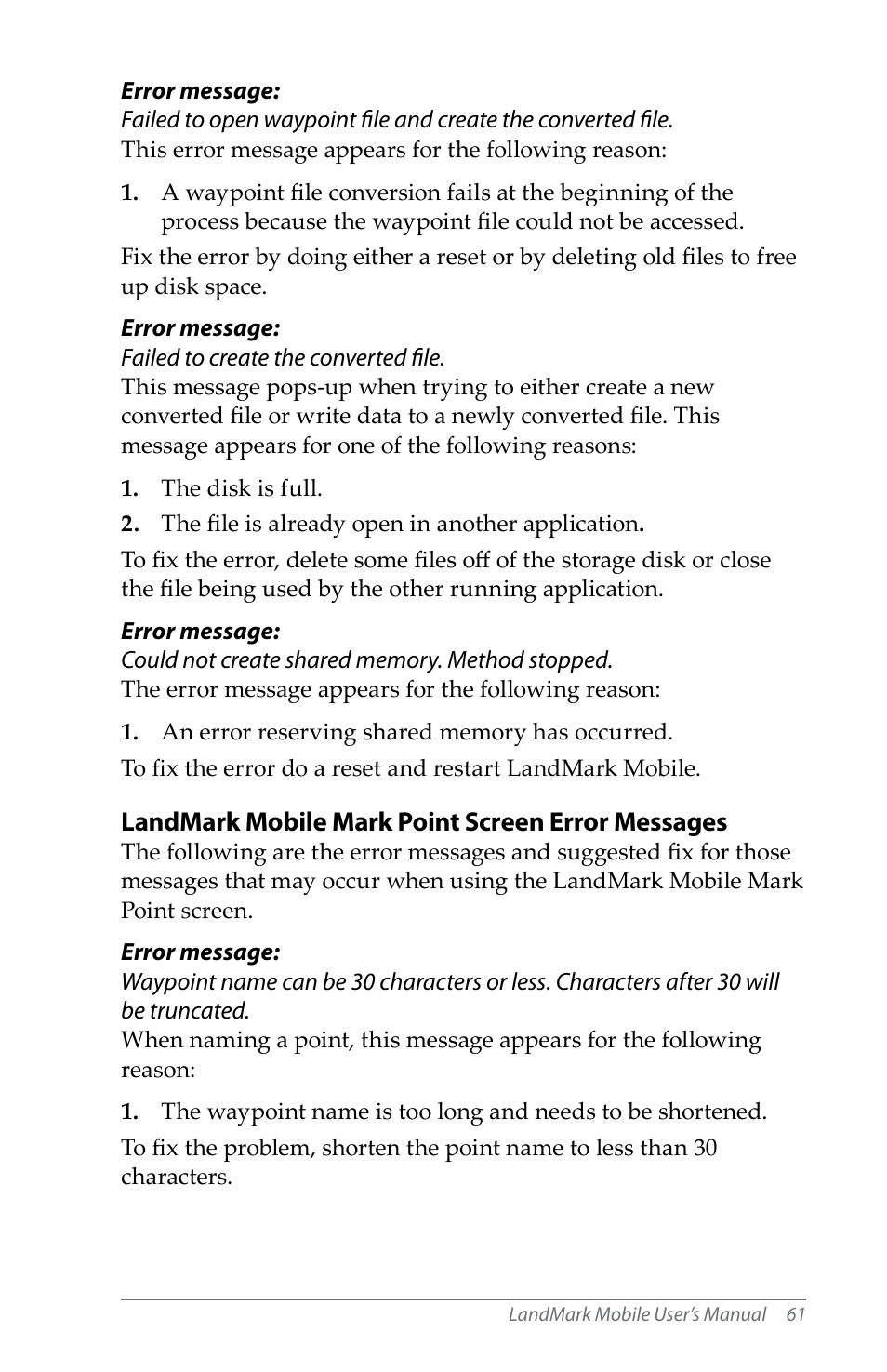 Juniper Systems LandMark Mobile User Manual | Page 61 / 82