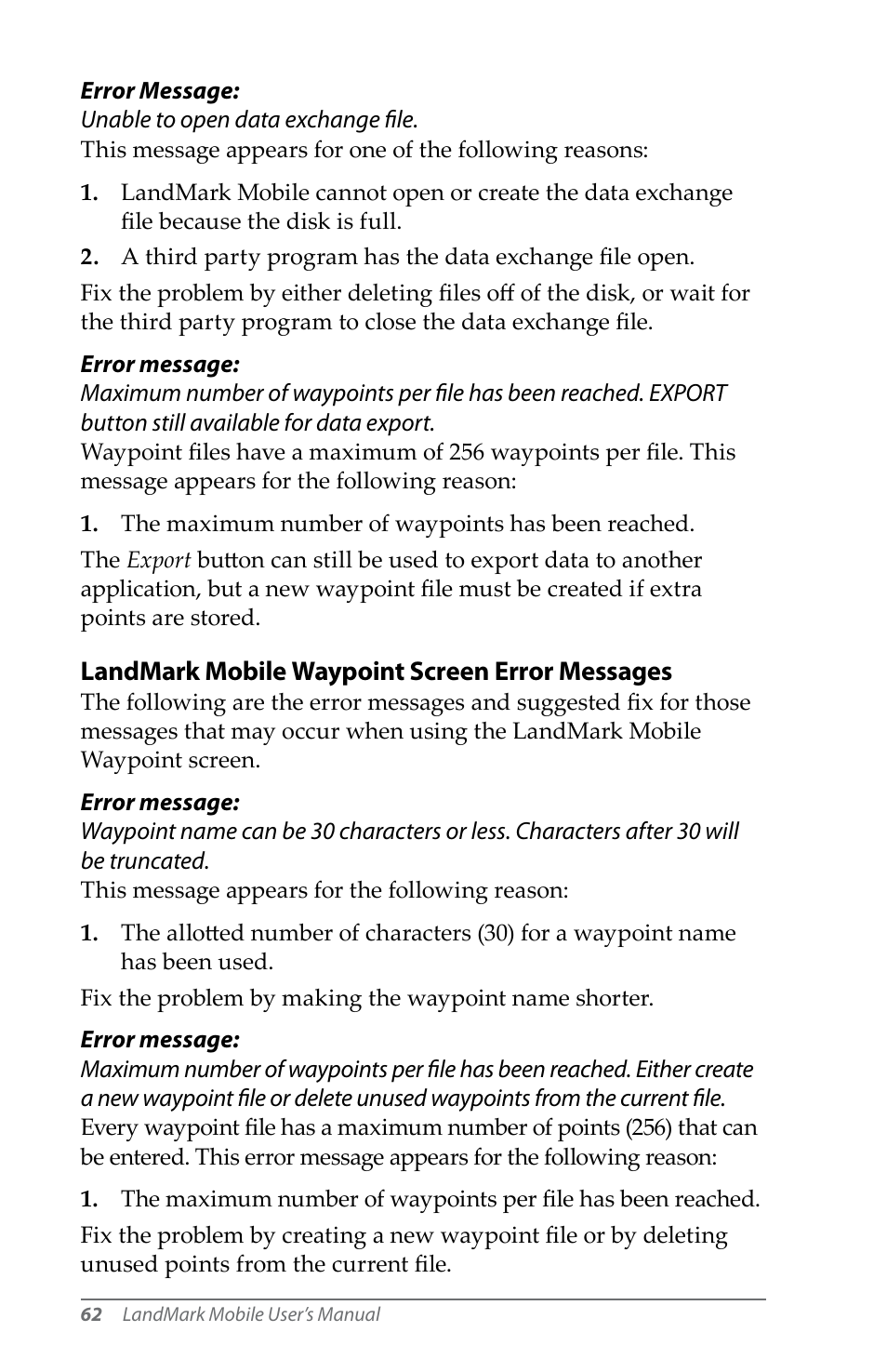 Juniper Systems LandMark Mobile User Manual | Page 62 / 82