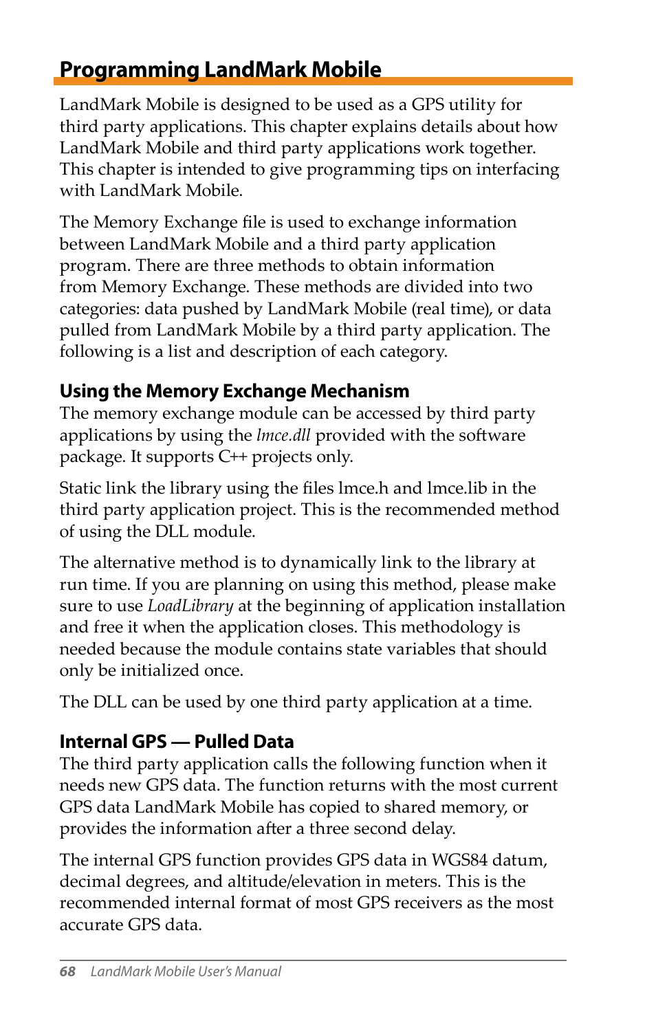 Programming landmark mobile | Juniper Systems LandMark Mobile User Manual | Page 68 / 82