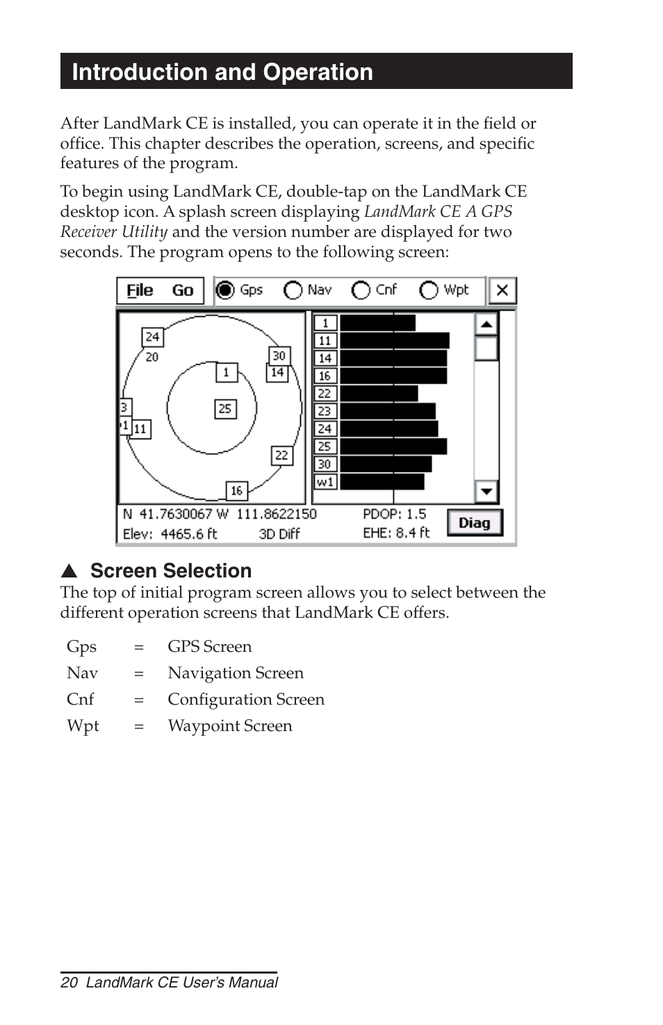 Introduction and operation | Juniper Systems LandMark CE User Manual | Page 20 / 84