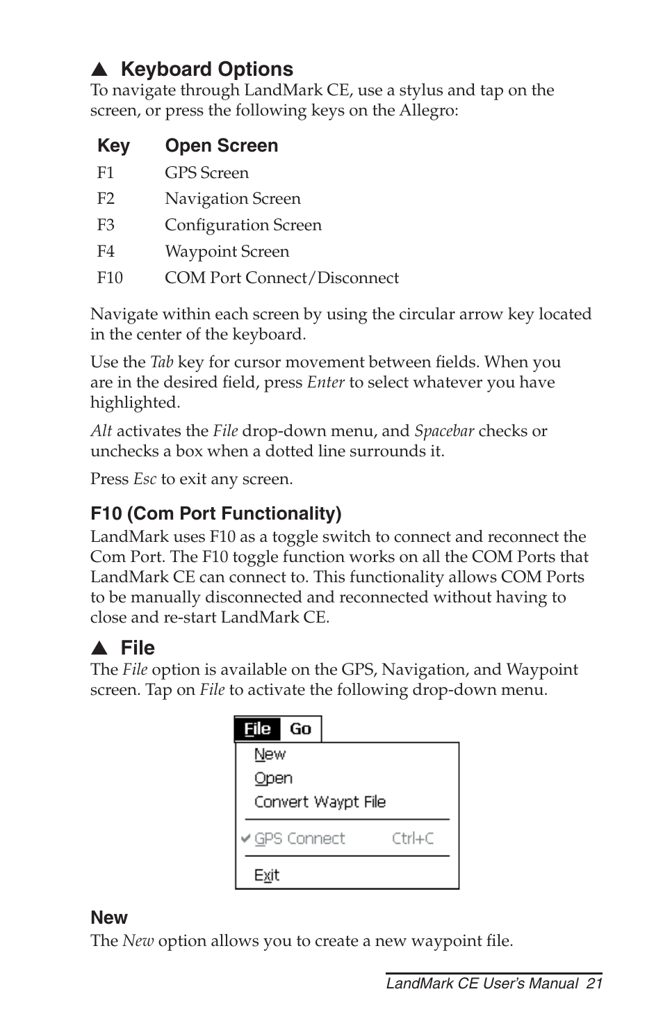 Juniper Systems LandMark CE User Manual | Page 21 / 84