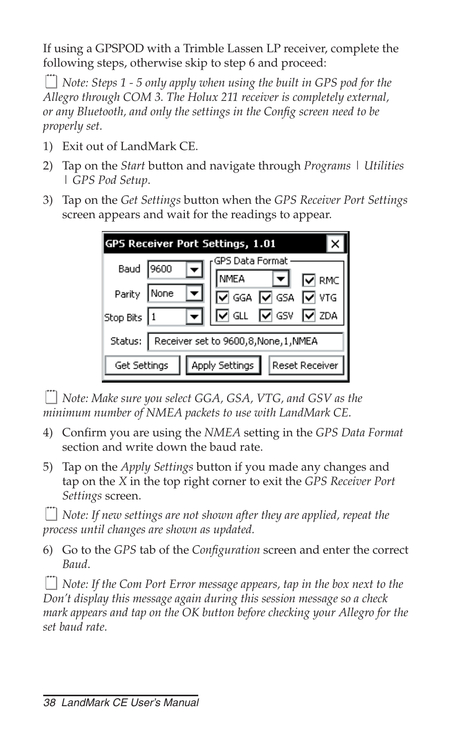 Juniper Systems LandMark CE User Manual | Page 38 / 84