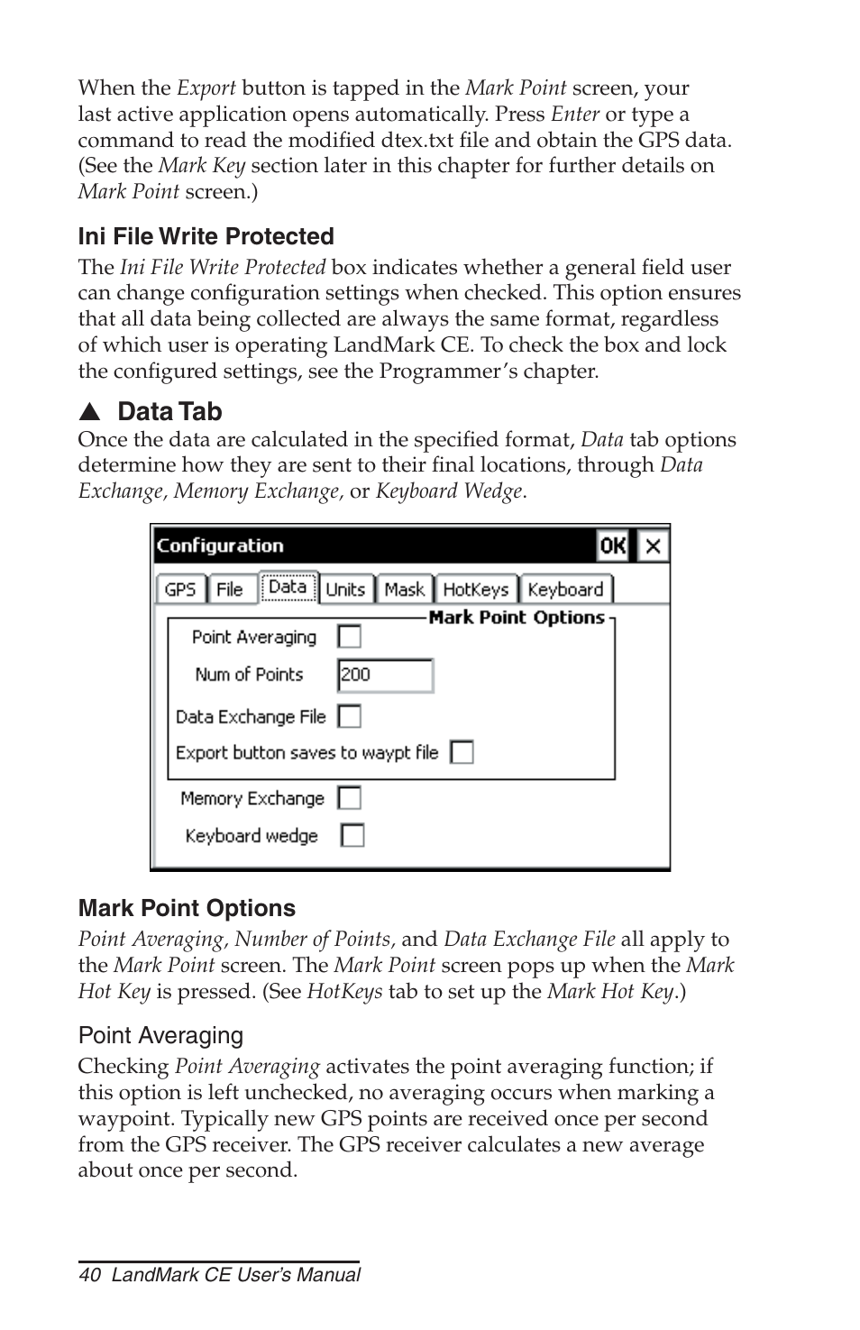 Juniper Systems LandMark CE User Manual | Page 40 / 84