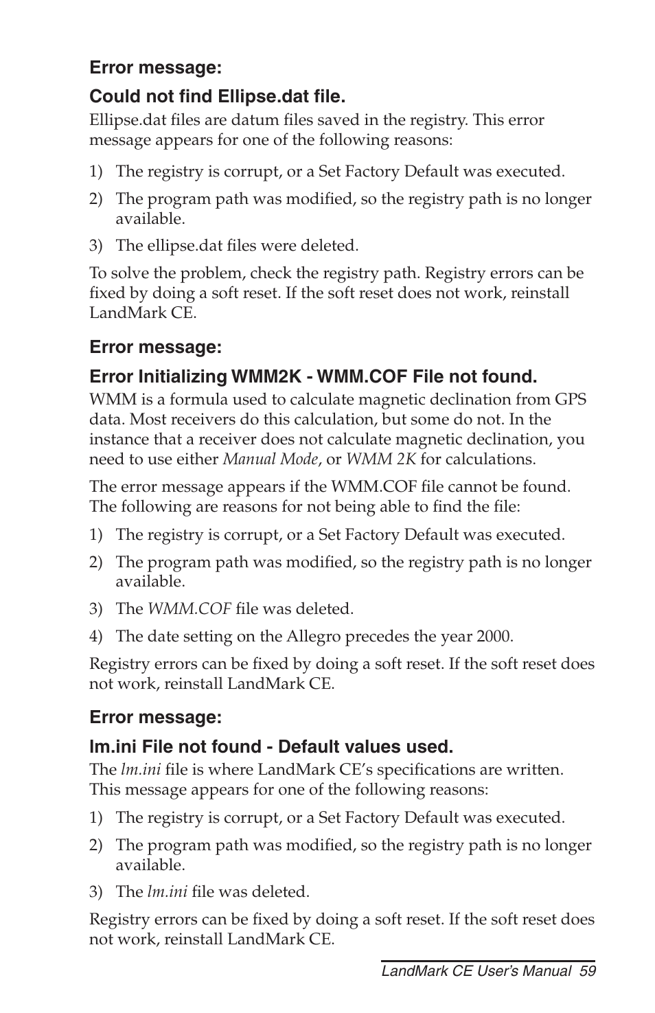 Juniper Systems LandMark CE User Manual | Page 59 / 84