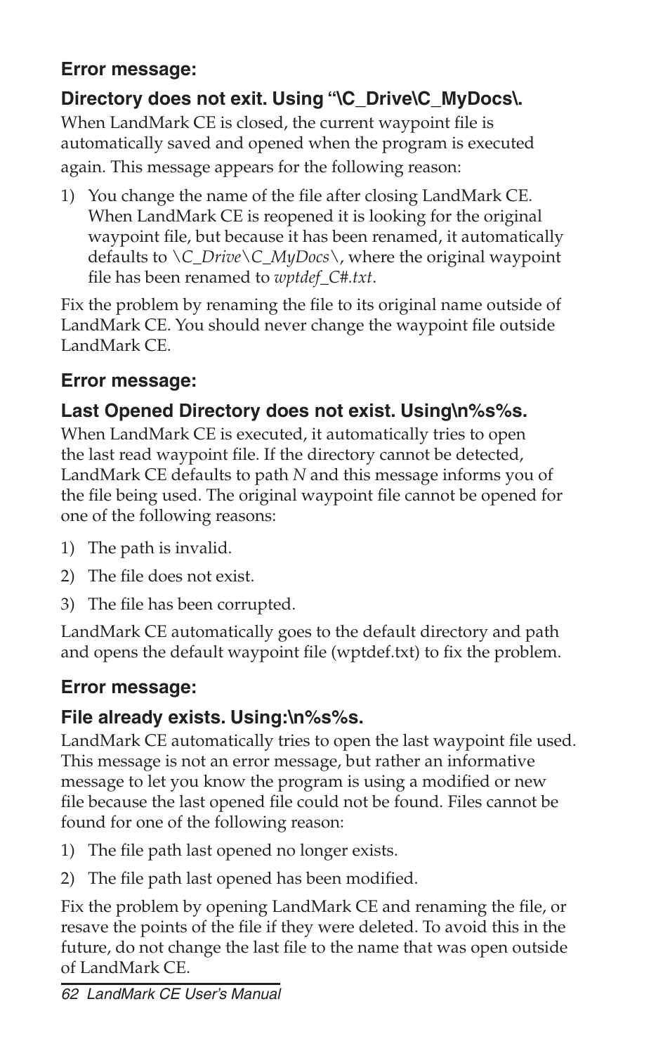 Juniper Systems LandMark CE User Manual | Page 62 / 84