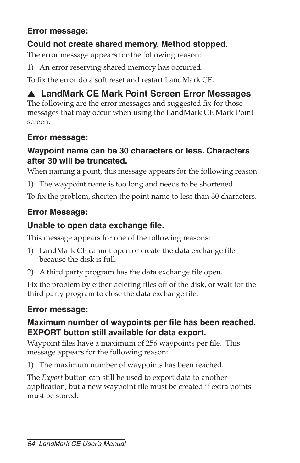 Juniper Systems LandMark CE User Manual | Page 64 / 84