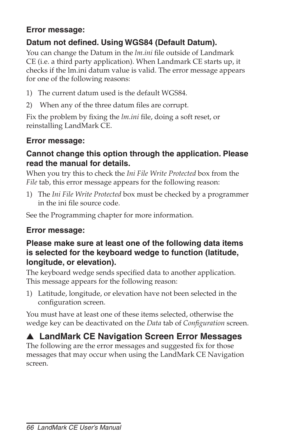 Juniper Systems LandMark CE User Manual | Page 66 / 84