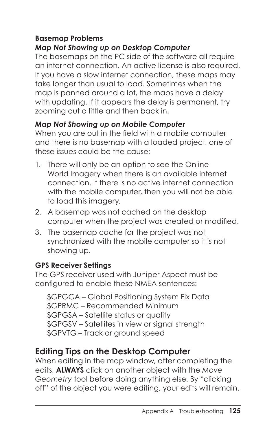 Editing tips on the desktop computer | Juniper Systems Juniper Aspect User Manual | Page 129 / 135