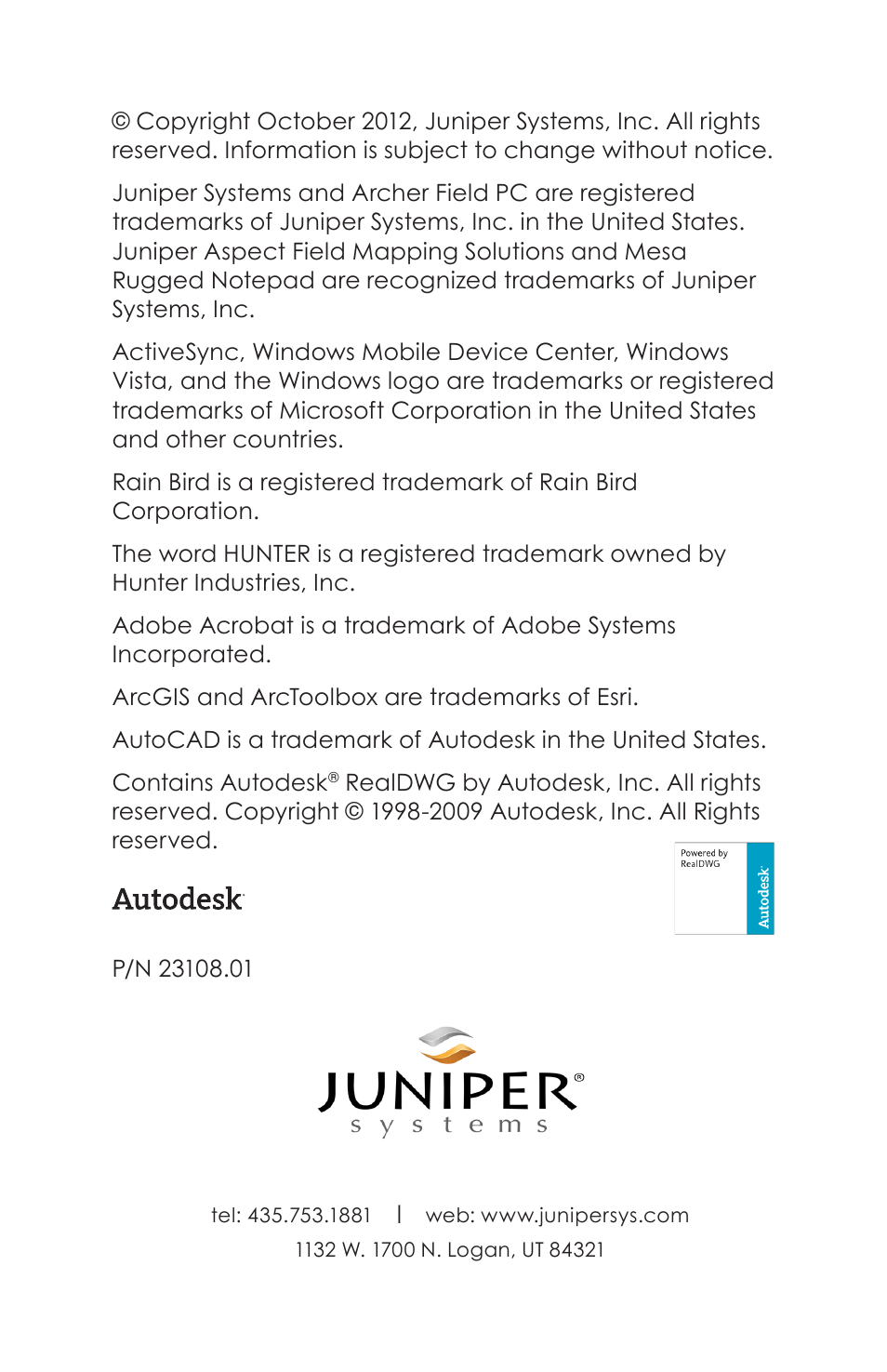 Juniper Systems Juniper Aspect User Manual | Page 2 / 135