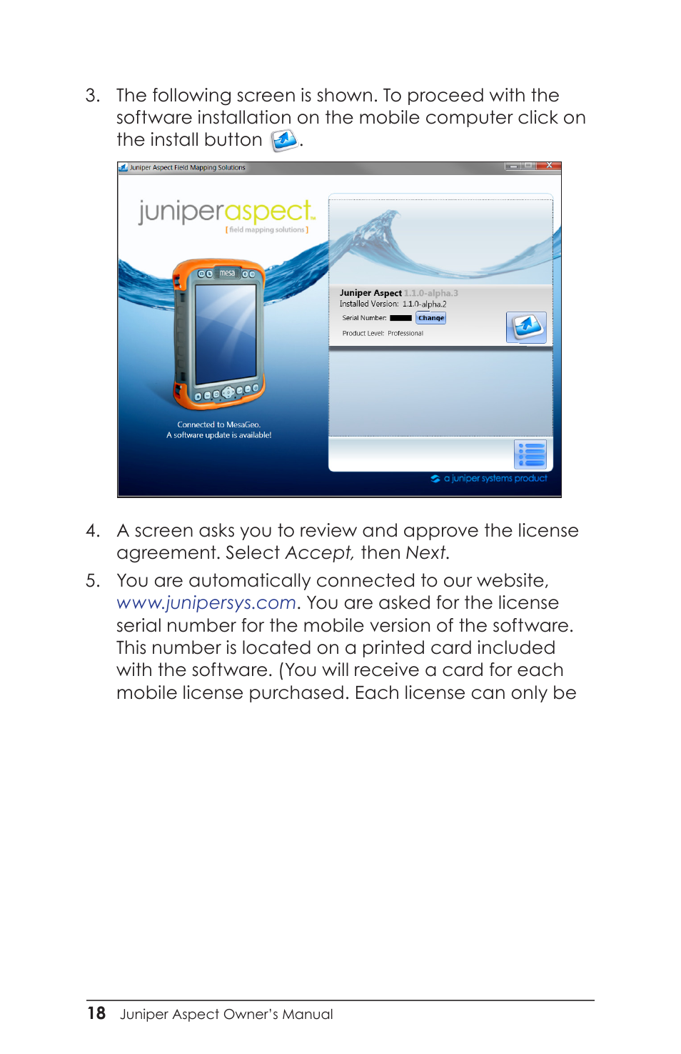 Juniper Systems Juniper Aspect User Manual | Page 22 / 135