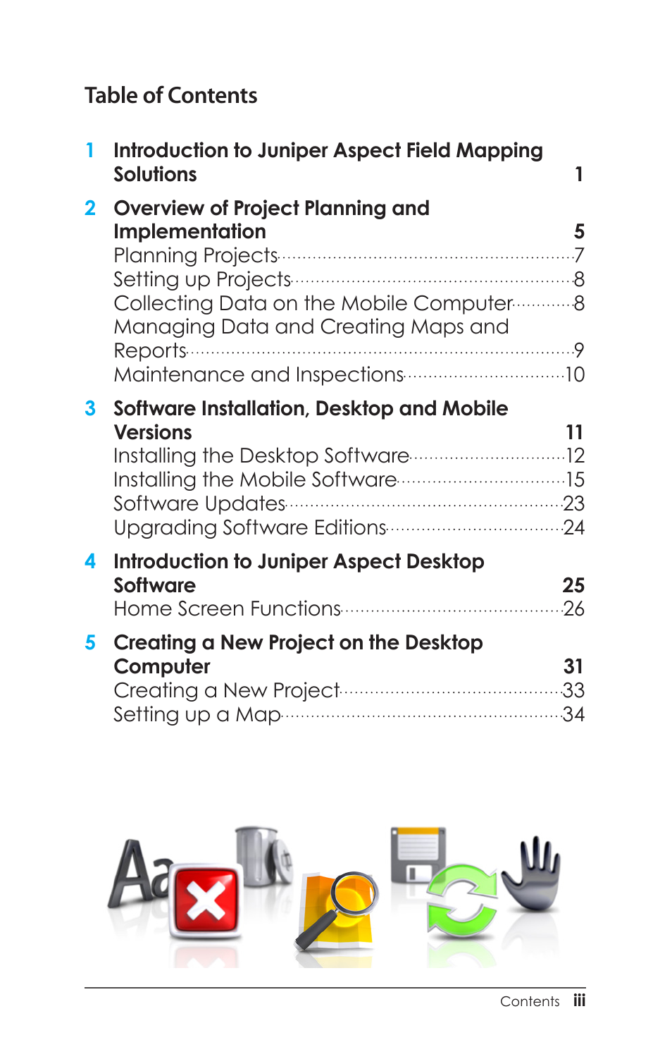 Juniper Systems Juniper Aspect User Manual | Page 3 / 135