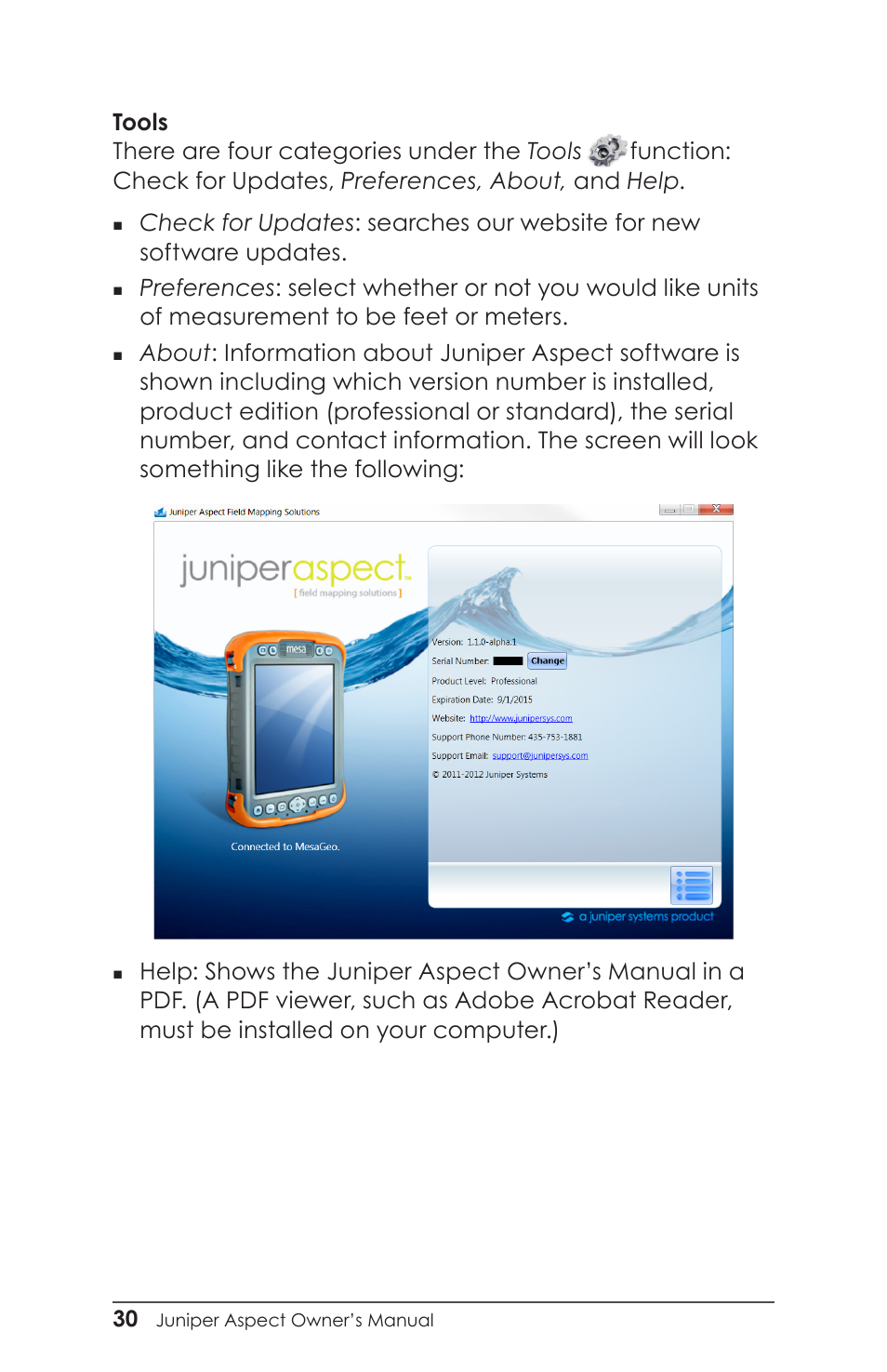 Juniper Systems Juniper Aspect User Manual | Page 34 / 135