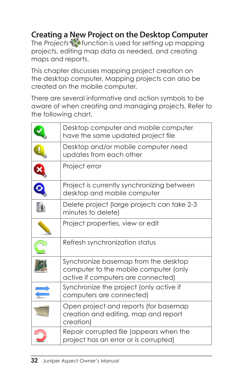 Creating a new project on the desktop computer | Juniper Systems Juniper Aspect User Manual | Page 36 / 135