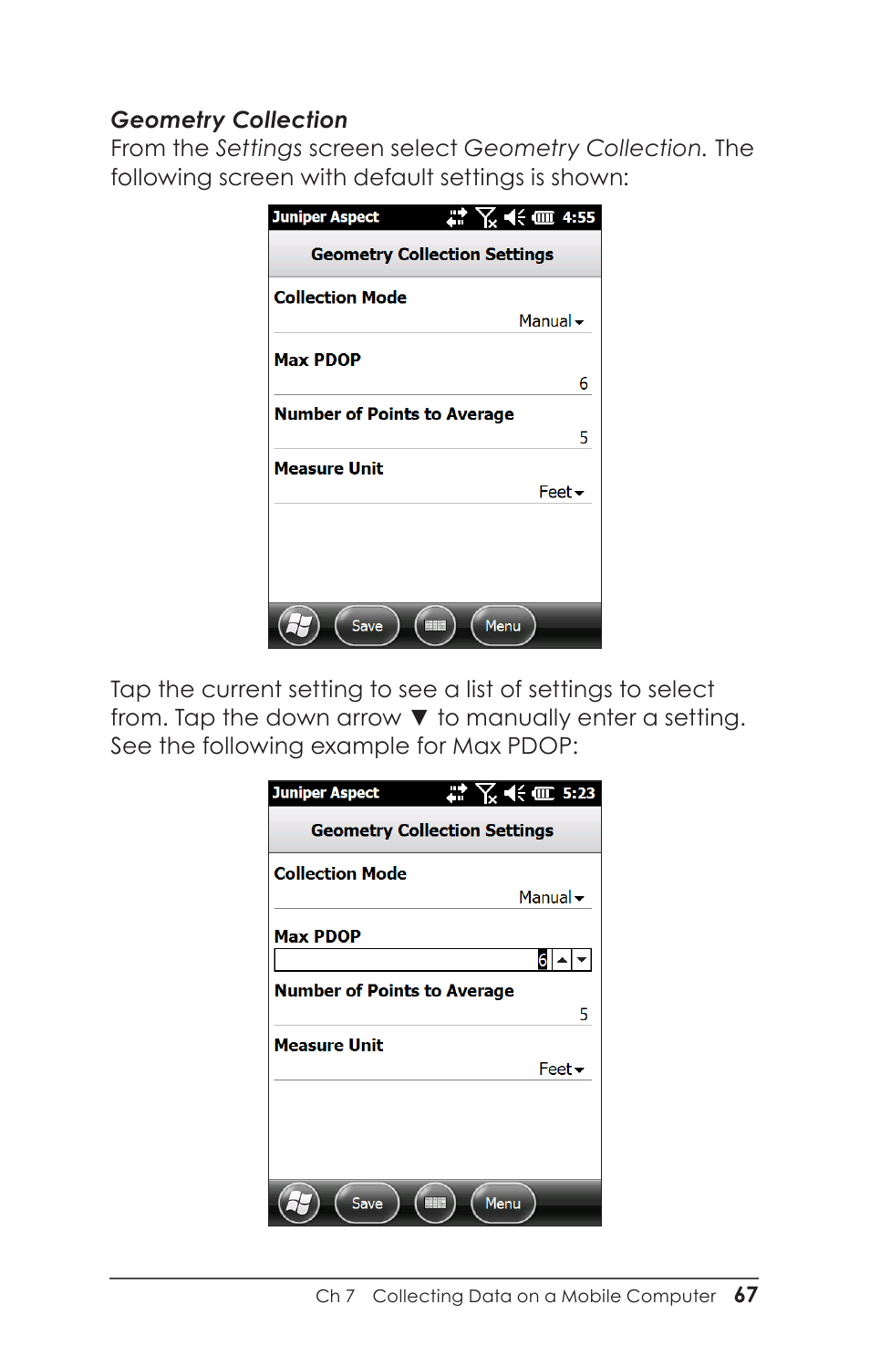 Juniper Systems Juniper Aspect User Manual | Page 71 / 135