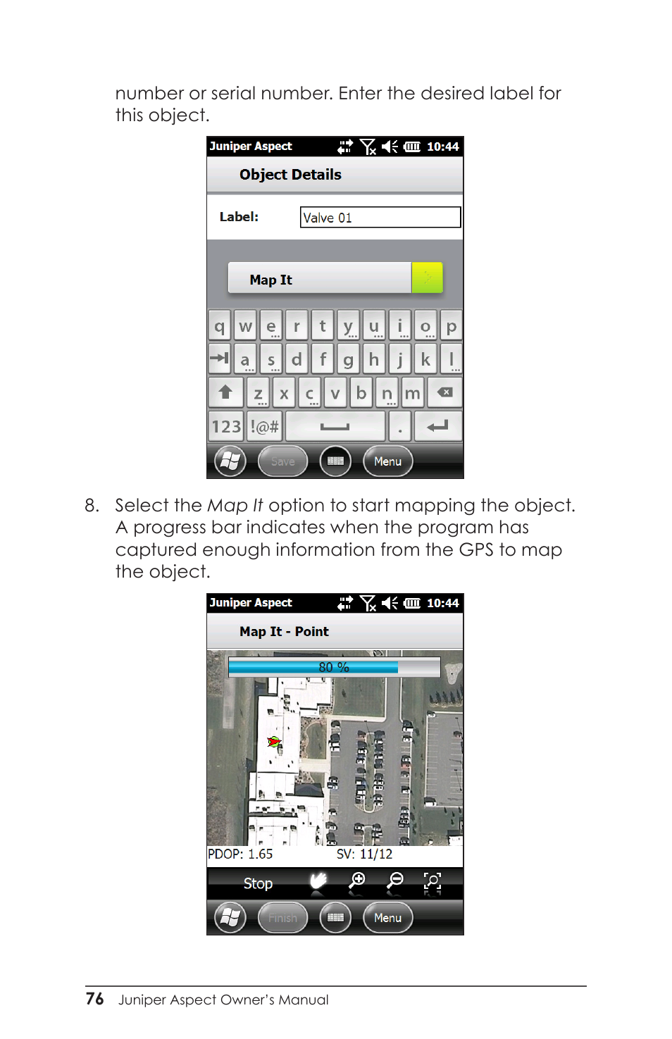 Juniper Systems Juniper Aspect User Manual | Page 80 / 135