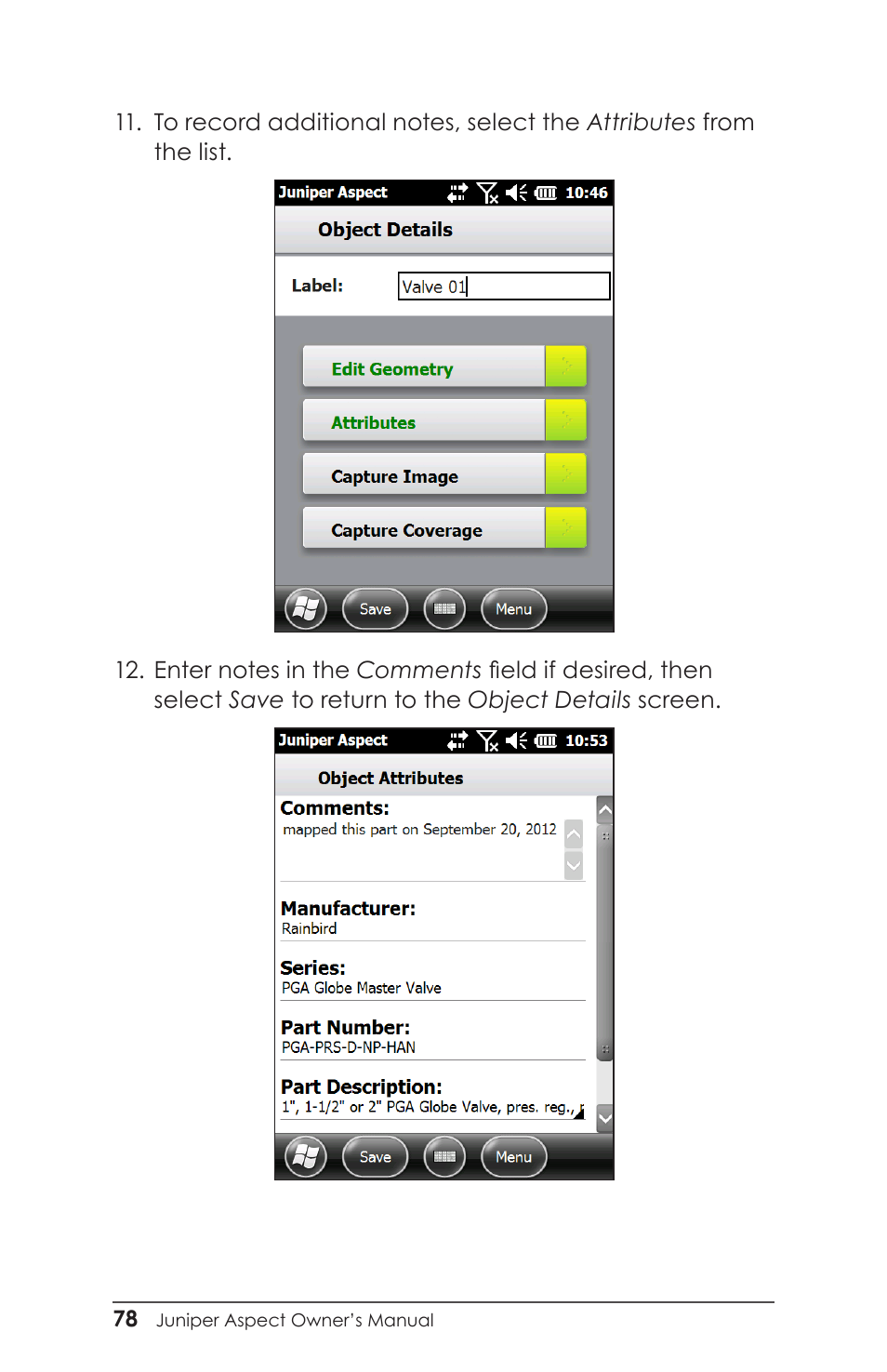 Juniper Systems Juniper Aspect User Manual | Page 82 / 135