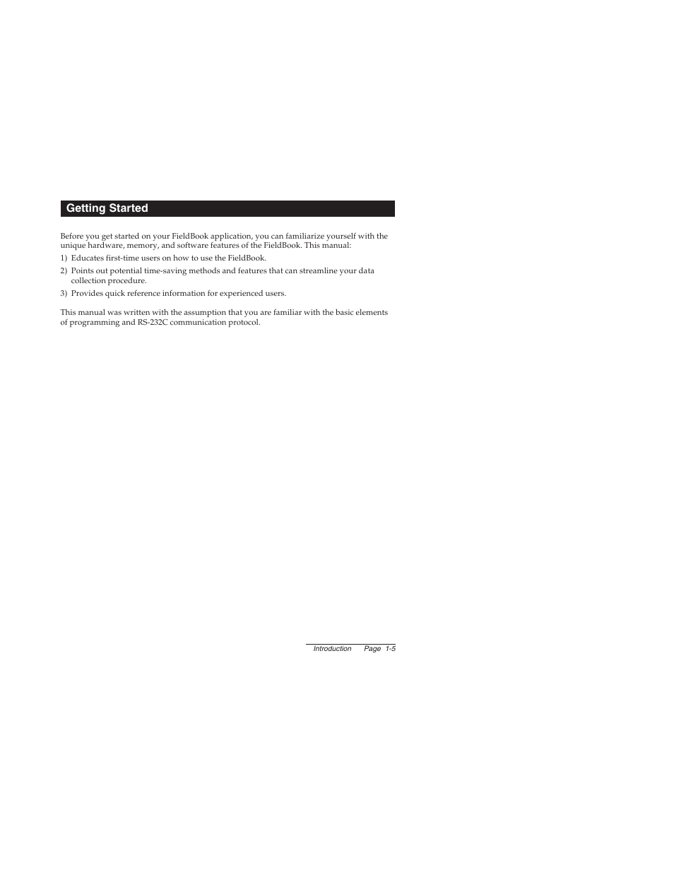 Getting started | Juniper Systems JS600 User Manual | Page 5 / 104