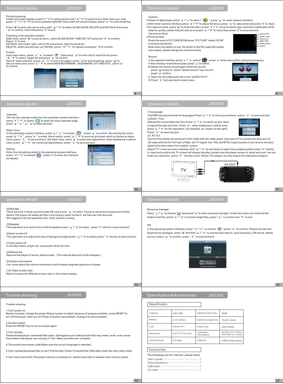 JXD 300 User Manual | 2 pages