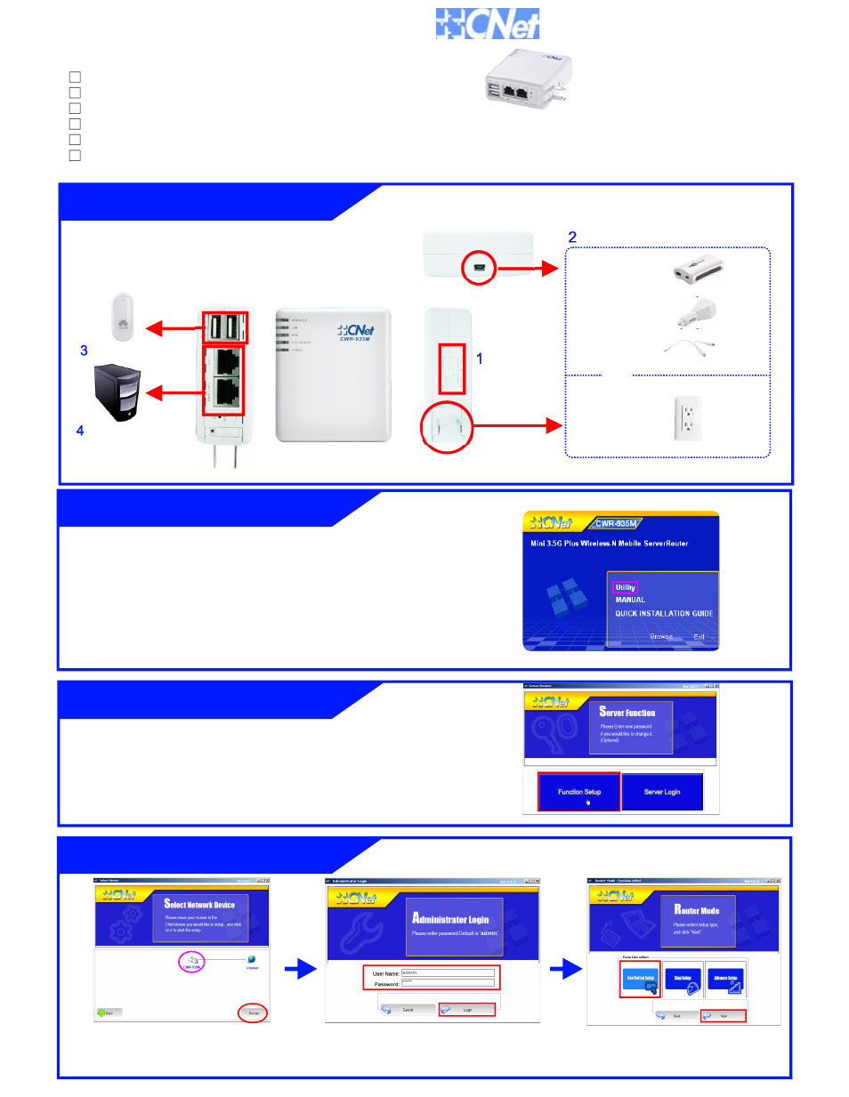CNET CWR-935M User Manual | 2 pages