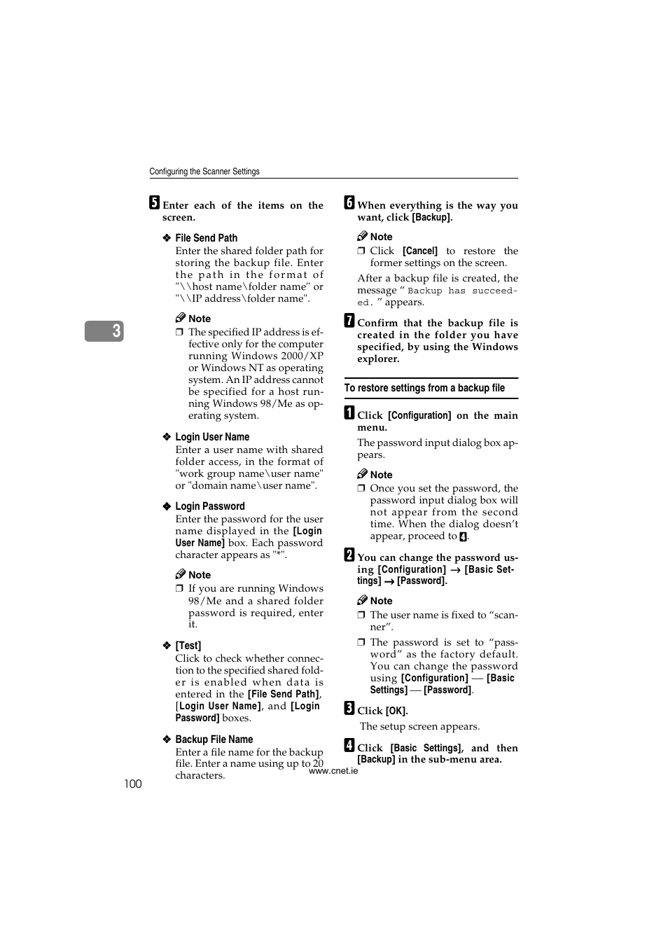 To restore settings from a backup file | CNET ecopy Printer/Fax/Scanner/Copier User Manual | Page 108 / 222