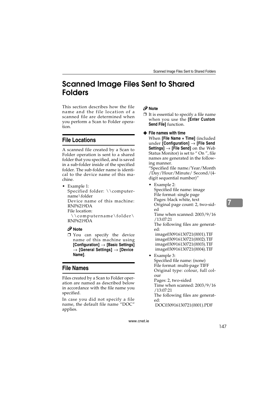 Scanned image files sent to shared folders, File locations, File names | File locations file names, 7scanned image files sent to shared folders | CNET ecopy Printer/Fax/Scanner/Copier User Manual | Page 155 / 222