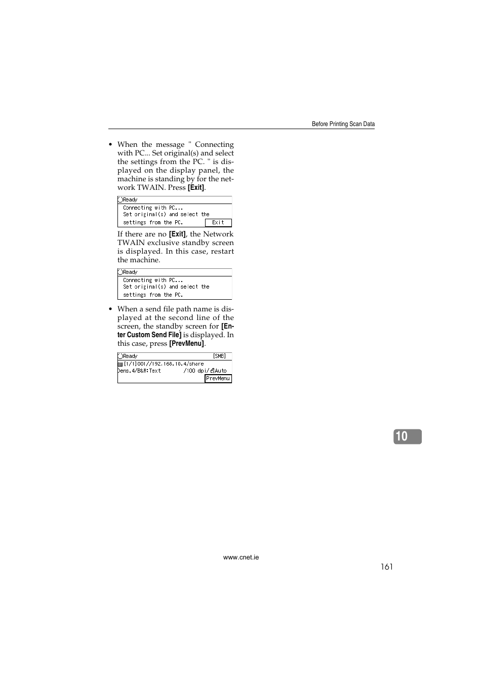 CNET ecopy Printer/Fax/Scanner/Copier User Manual | Page 169 / 222