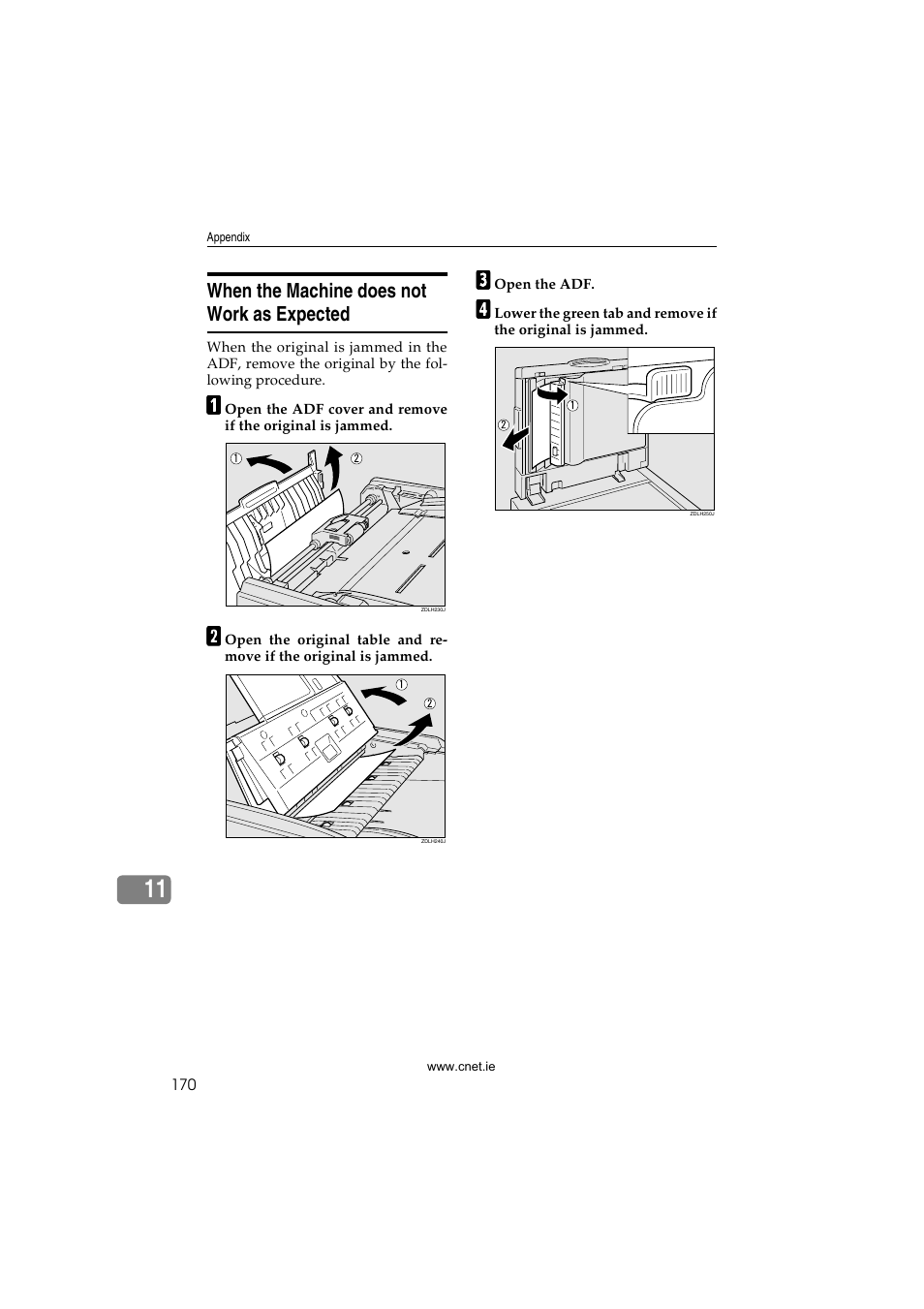 When the machine does not work as expected | CNET ecopy Printer/Fax/Scanner/Copier User Manual | Page 178 / 222