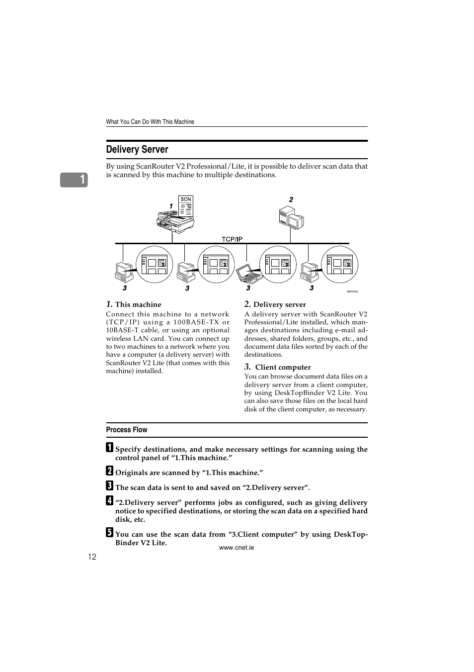 Delivery server, Process flow | CNET ecopy Printer/Fax/Scanner/Copier User Manual | Page 20 / 222