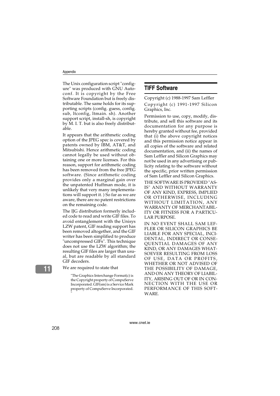 Tiff software | CNET ecopy Printer/Fax/Scanner/Copier User Manual | Page 216 / 222