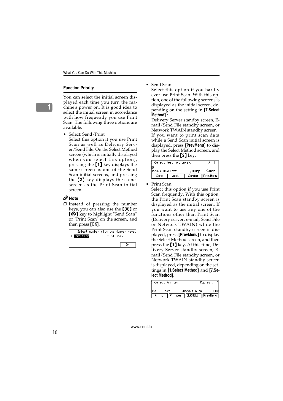 Function priority | CNET ecopy Printer/Fax/Scanner/Copier User Manual | Page 26 / 222