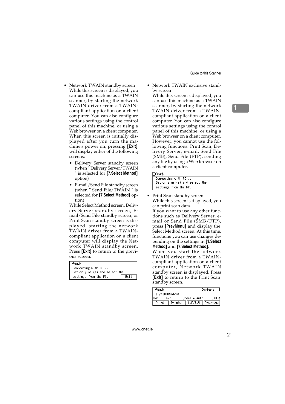 CNET ecopy Printer/Fax/Scanner/Copier User Manual | Page 29 / 222
