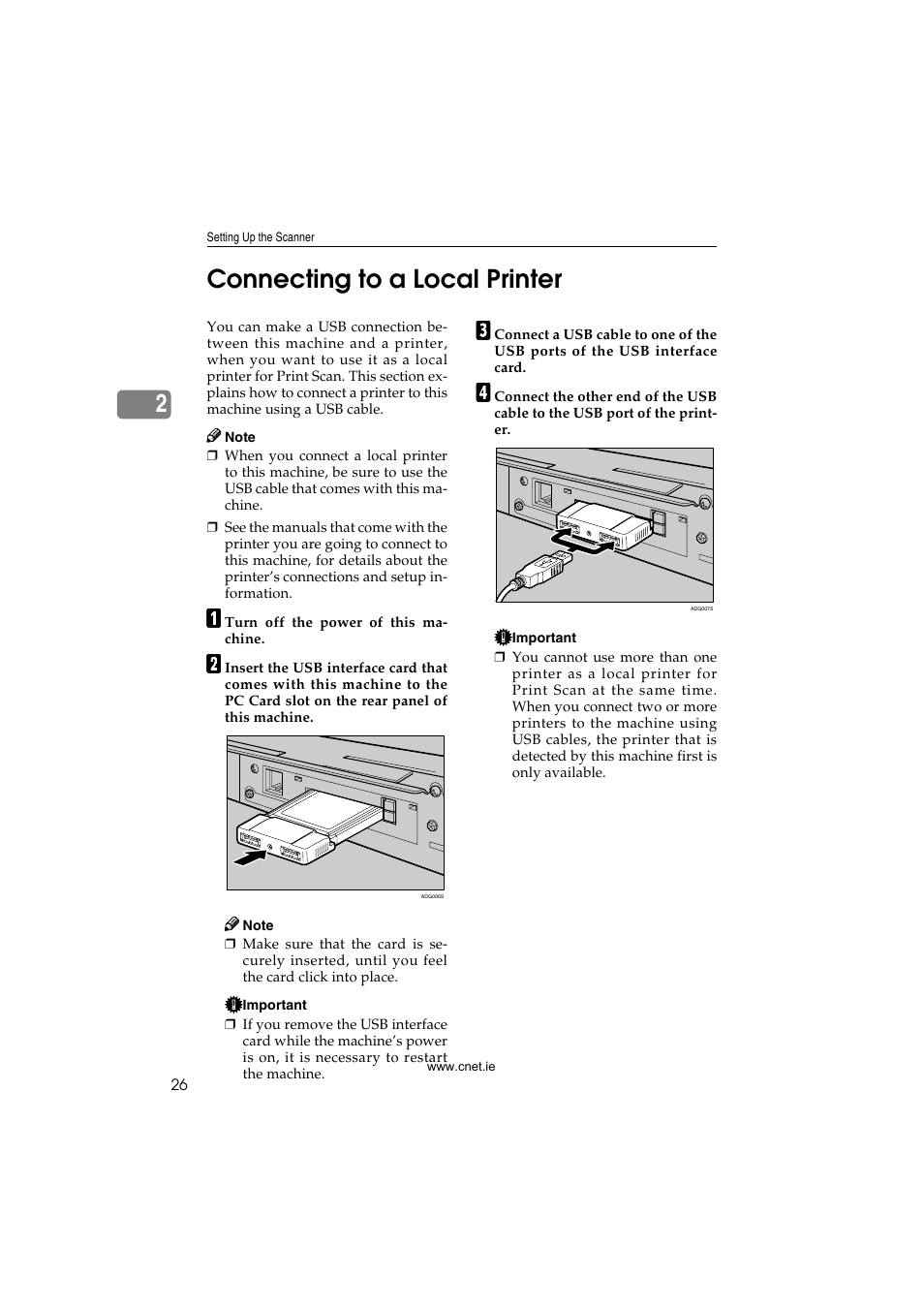 Connecting to a local printer, 2connecting to a local printer | CNET ecopy Printer/Fax/Scanner/Copier User Manual | Page 34 / 222