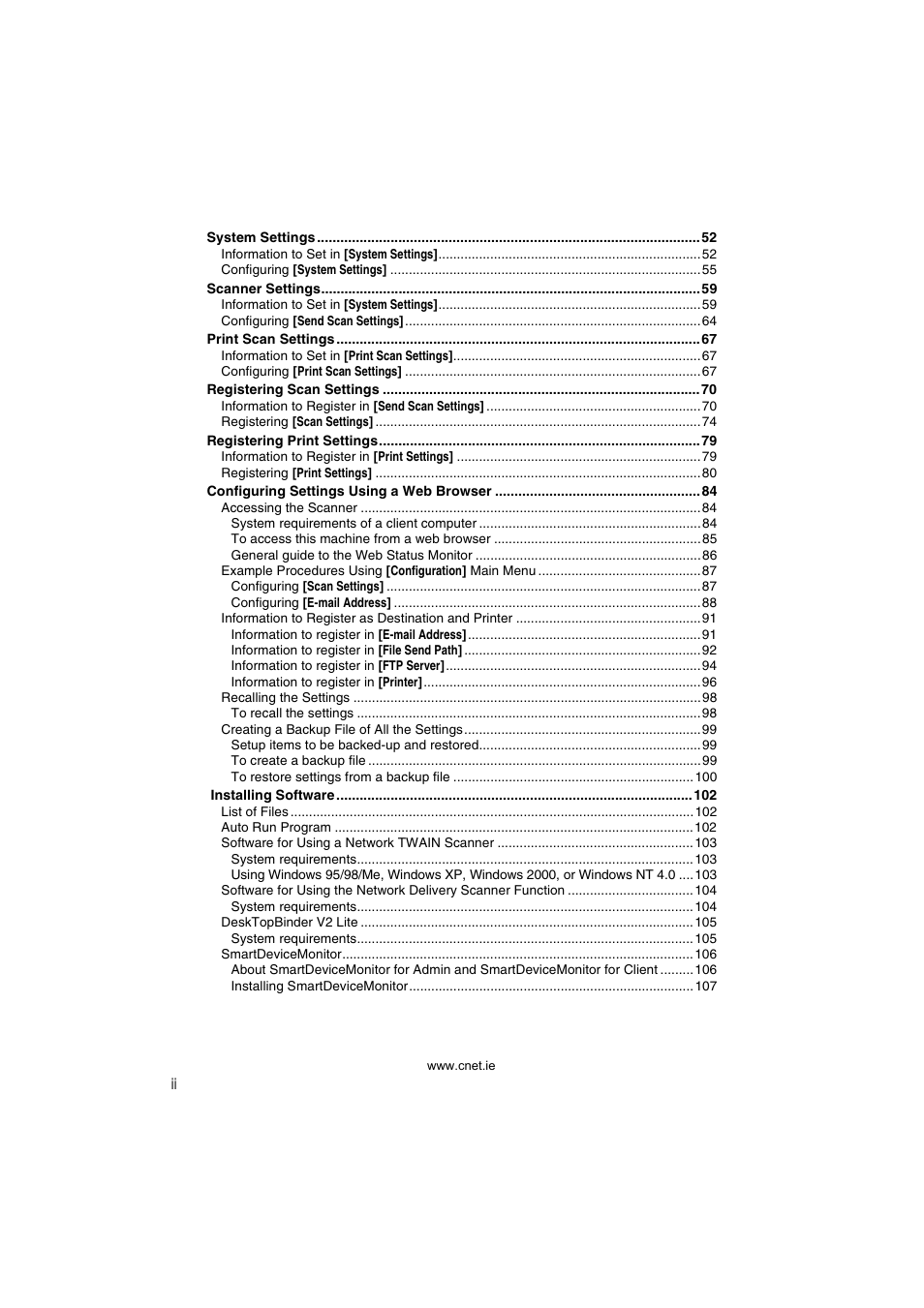 CNET ecopy Printer/Fax/Scanner/Copier User Manual | Page 4 / 222