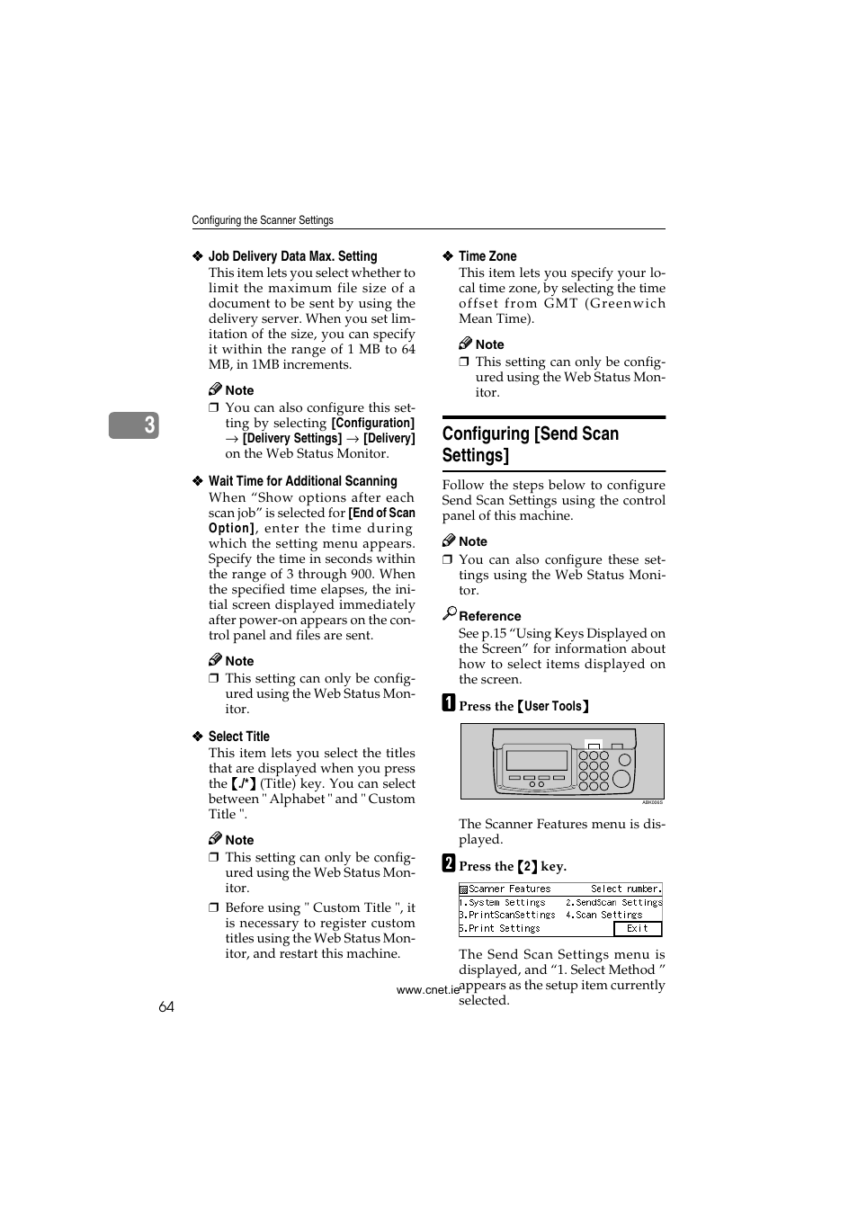 Configuring [send scan settings | CNET ecopy Printer/Fax/Scanner/Copier User Manual | Page 72 / 222