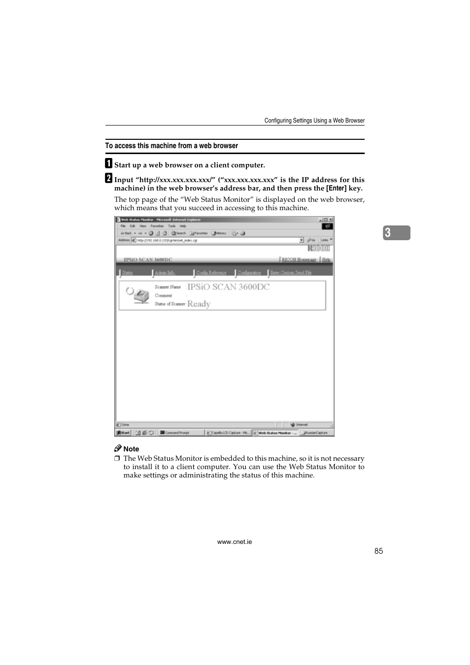 To access this machine from a web browser | CNET ecopy Printer/Fax/Scanner/Copier User Manual | Page 93 / 222
