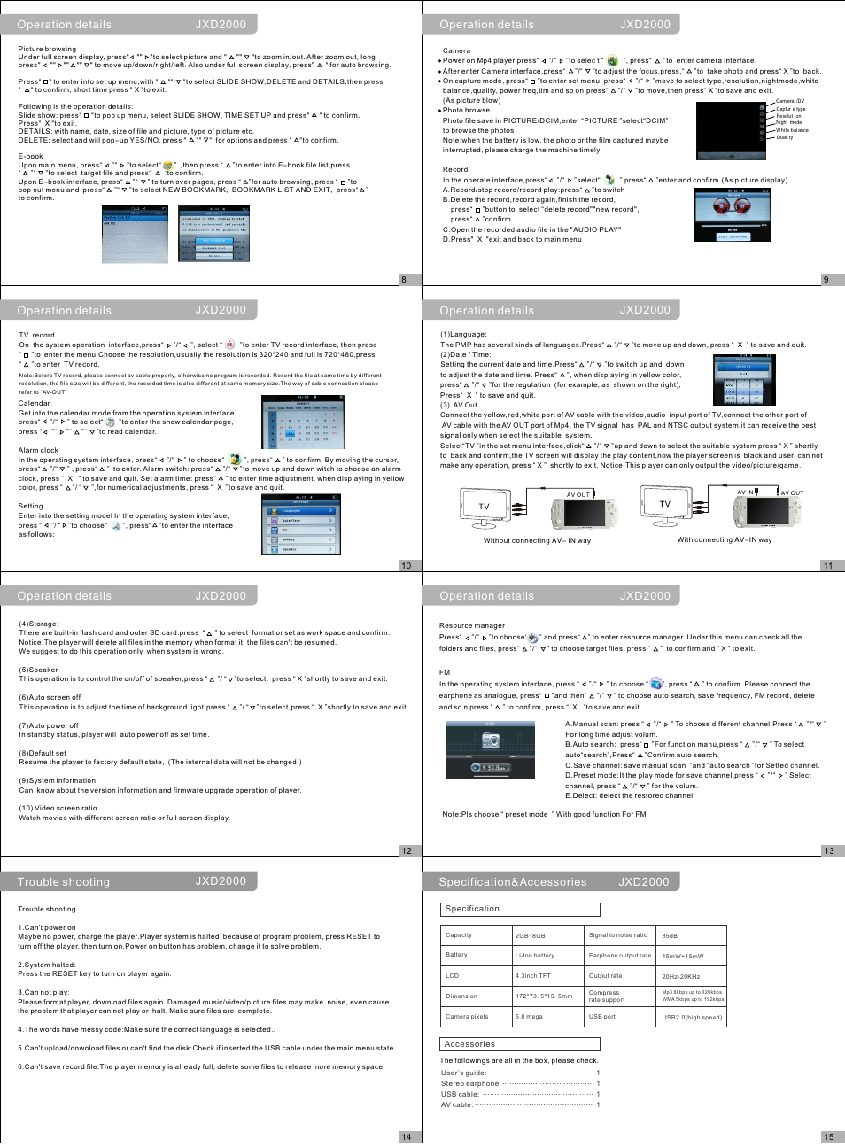 JXD 2000 User Manual | 2 pages