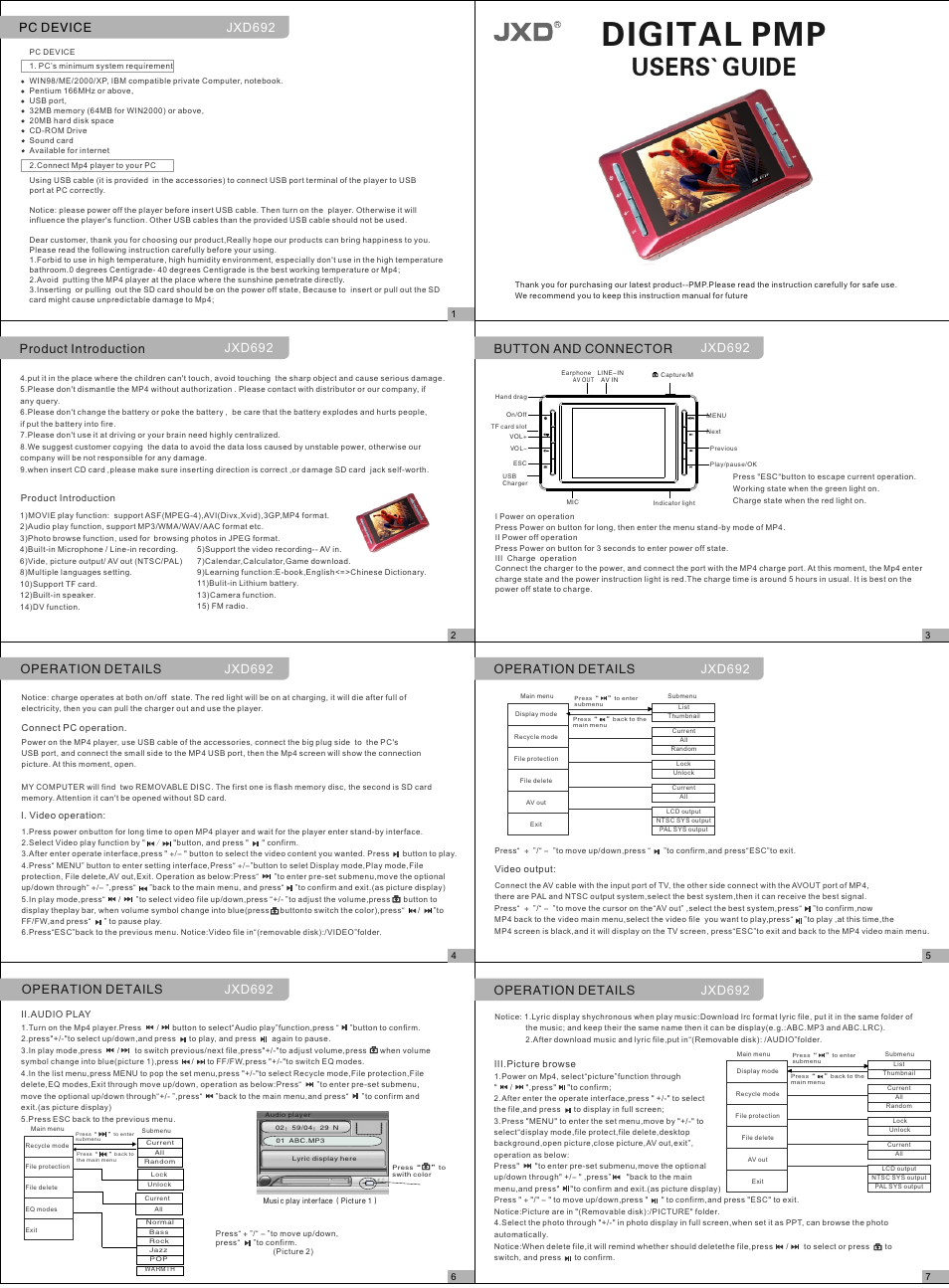 JXD 692 User Manual | 2 pages