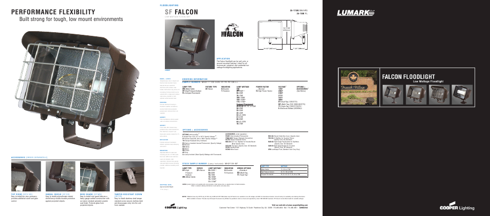 Cooper Lighting Lumark SF Falcon User Manual | 2 pages