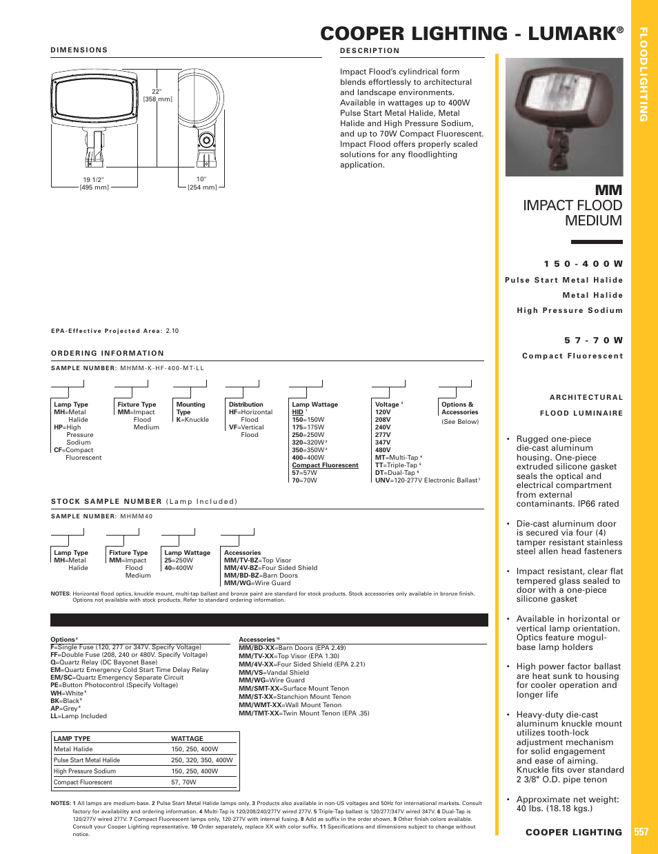 Cooper Lighting 150-400W User Manual | 1 page