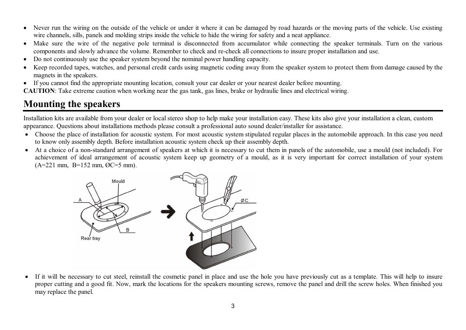 Mounting the speakers | Hyundai H-CSK694 User Manual | Page 3 / 12