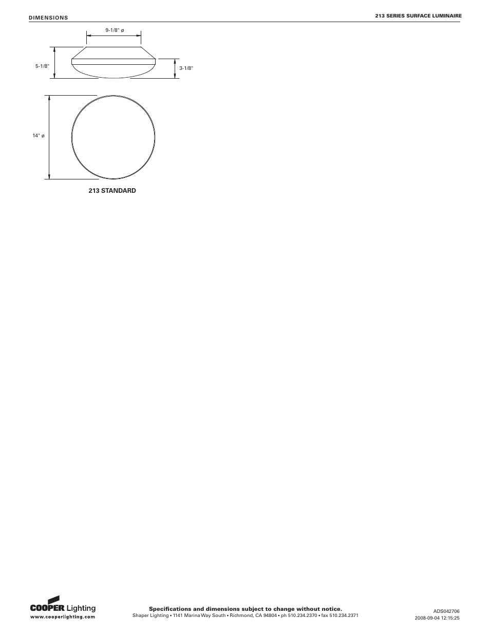 Cooper Lighting 213 User Manual | Page 2 / 2