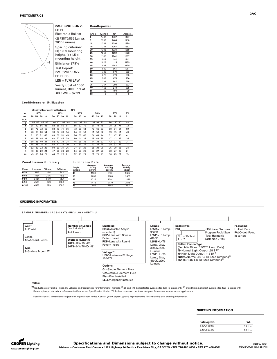 Cooper Lighting 2AC User Manual | Page 2 / 2