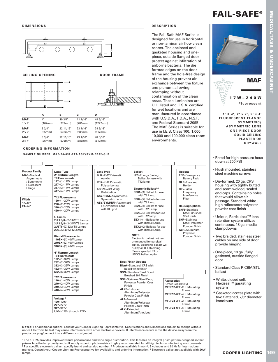 Cooper Lighting 1499 User Manual | 1 page