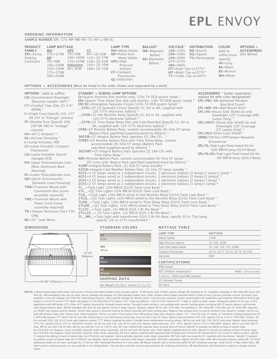 Epl envoy | Cooper Lighting Envoy User Manual | Page 23 / 24
